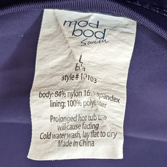 Modbod Tankini Women's Sz L Navy Blue Layered Padding Adjustable Straps Slimming - Picture 3 of 9